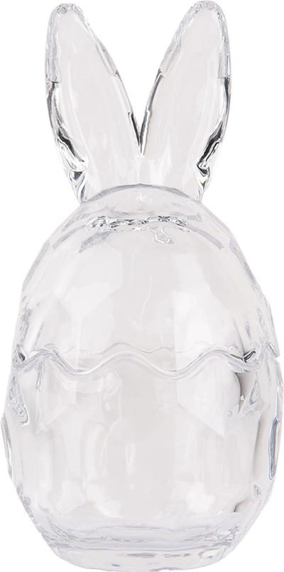 Clayre & Eef Glazen potje Ei Ø 9x17 cm Transparant Glas