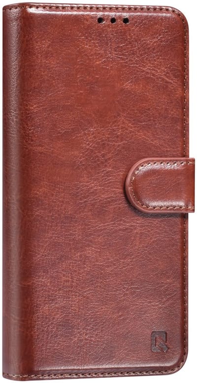 TUNIQ telefoonhoesje voor Samsung Galaxy S25 - Boekmodel voor 3 pasjes - Magneetsluiting - Bruin