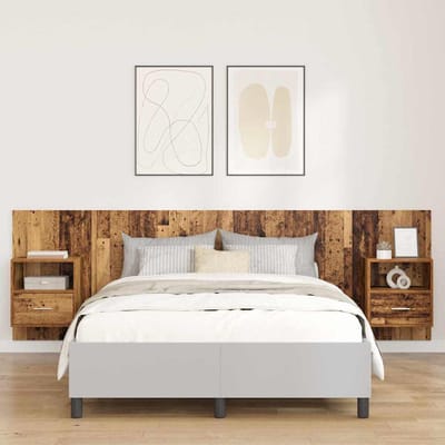 vidaXL - Hoofdeinde - Met - Kast - 3 - st - Oud - Hout - Bewerkt - hout