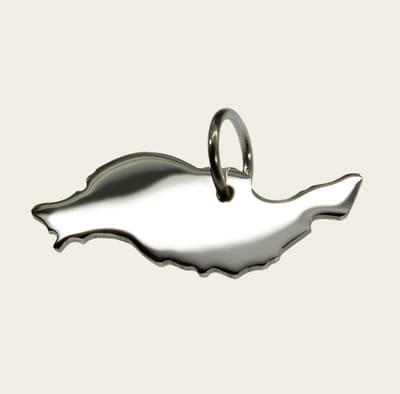 Zilveren Landkaart Lanzarote ketting hanger