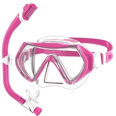 SnelShoppen - Kinderen Duikmasker en Snorkelmasker voor Jongens en Meisjes, 180° HD Uitzicht, Anti-Fog, Lekvrij, Zwembril van Tempered Glass, Perfect