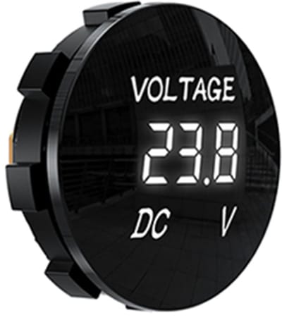 Voltmeter digitaal inbouw 6-48V Wit 36x16mm