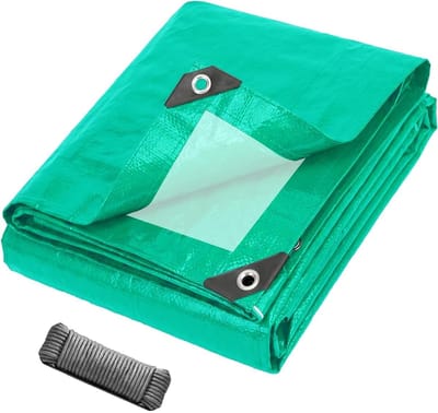 Waterdicht Afdekzeil - Beschermend Zeil - Buiten Beschermen - Premium Polyethyleen - 100 x 210 cm - Zilver