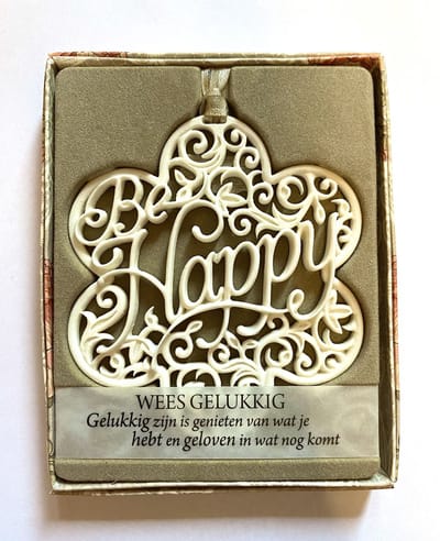 H&&H - Inspirerende woorden - Hanger - Happy - Gift - Bloem - Spreuken - Spreuktegel