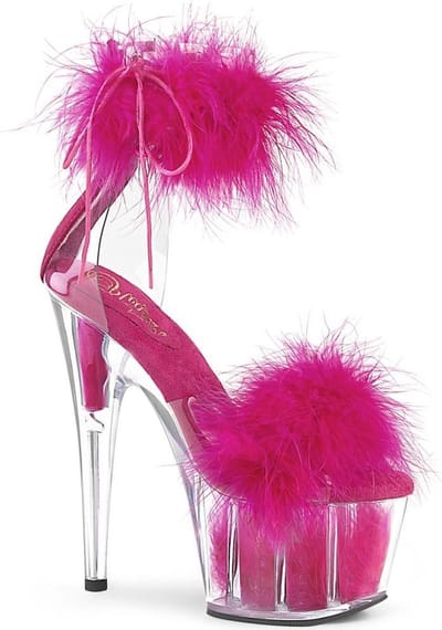 Pleaser - ADORE-724F Sandaal met enkelband, Paaldans schoenen - Paaldans schoenen - 35 Shoes - Roze/Wit