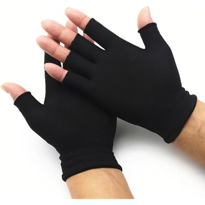 Ademende en Elastische Half-Vinger Rijhandschoenen, Buiten Sport Vingerloze Handschoenen, Geschikt voor Fietsen, Rijden, Vissen, Sport zwart