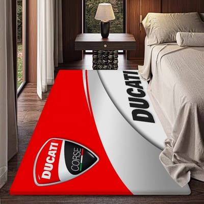 D-Ducati Motorfiets LOGO Vloermat Rechthoekig Antislip Huis Zacht Badmat Voordeur Binnen Buiten Mat Welkomstmat 40x120 cm