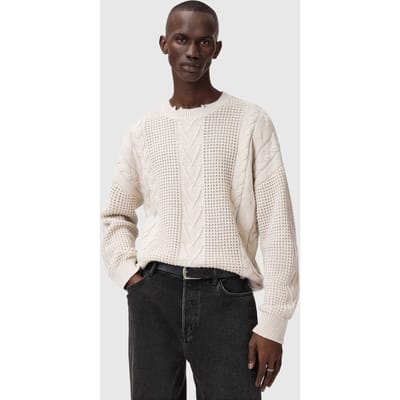 AllSaints Tenter Crew Ecru White Taglia: XS | Maglioni a maglia Outlet | Uomo | Marrone
