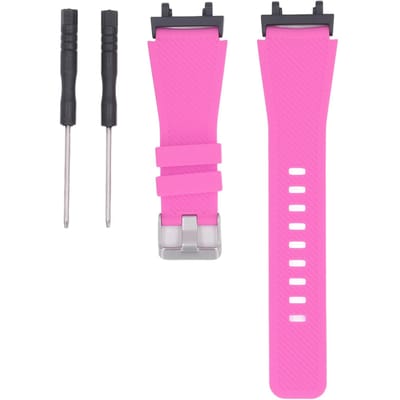 Smartwatchband voor Heren Dames Metaal Silicone Effen Kleur Elastisch Zacht Smartwatch Vervangingsband rozerode kleur