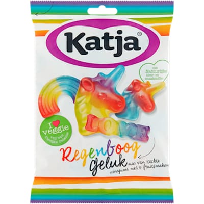Katja Regenboog Geluk snoep | zachte winegums met 4 fruitsmaken | zak van 250 g