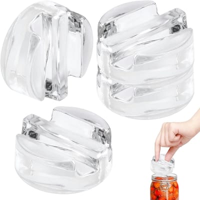 Set van 4 Fermentatiegewichten van Glas - 7 cm, Ideaal voor Kimchi en Groentefementatie, Gewichtstenen voor Optimale Fermentatie