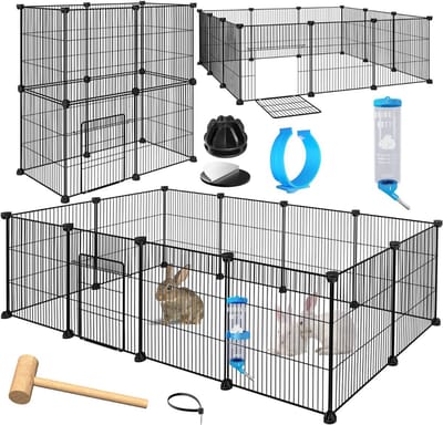 ApexArte® Konijnenhok voor Buiten - Konijnenren - Konijnenkooi voor Binnen