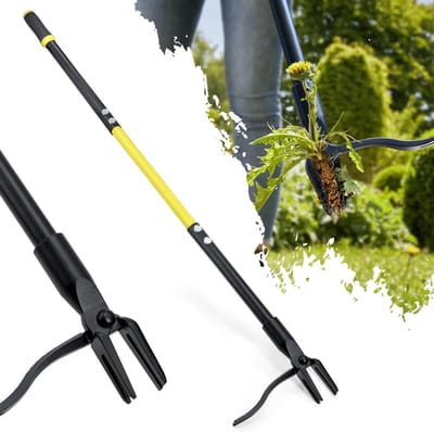 Onkruidtrekker Lange Steel - Wieden Gereedschap - Gazon Onderhoud - Staande Verwijdering - 114 cm - Zilver