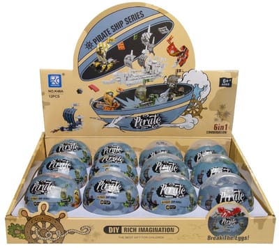 Duckiez Blokjes Piratennboot - 12 stuks