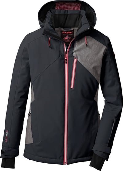 Killtec dames ski-jas - Ski jas dames 38605 - zwartgrijs - maat 44