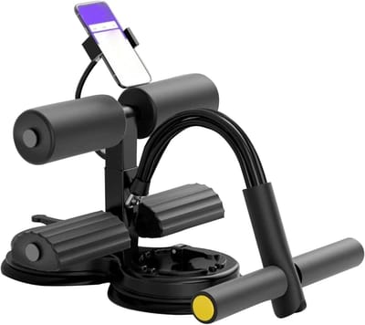 Sit Up Bar - Buikspier Trainer - Thuis Sporten - Met Telefoonhouder - 1.1 kg - Zwart
