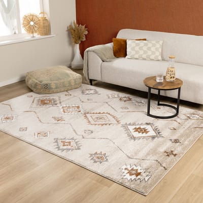 Fraai Berber vloerkleed - Blend Aztec Beige - 120x170cm