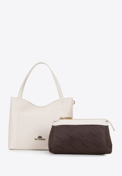 Wittchen Dames leren shopper met portemonnee, crème, natuurlijk leer