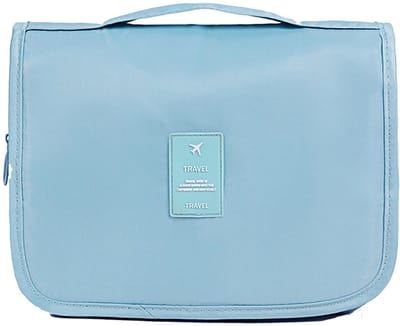 Thijox - Hangende Toilettas Reizen Waterdicht Blauw Met Meerdere Vakken en Haken, Ideaal Voor Camping, Vakantie, Weekendje Weg, Modieus en Praktisch