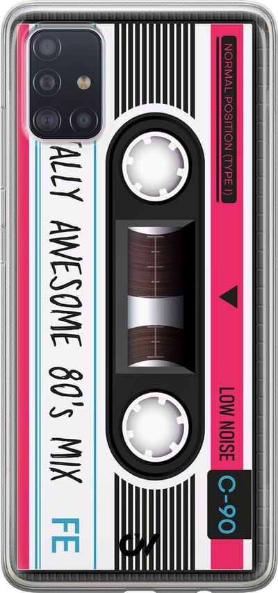 Hoesje geschikt voor Samsung Galaxy A51 hoesje - Cassette - - Zwart - - Casevibes