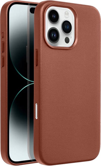 Casify Leren Hoesje geschikt voor MagSafe iPhone 16 Pro Max Hoesje - Omber