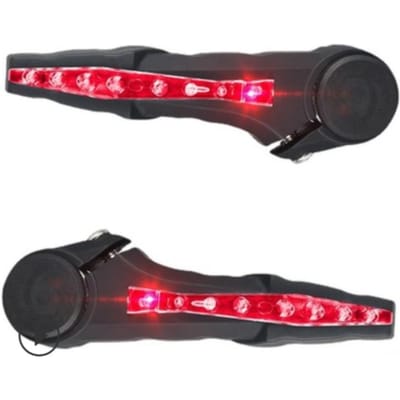 1 paire de lampes de direction de vélo, équipement de sécurité pour cyclisme de nuit, klaxon de guidon de vtt avec clignotant LED red