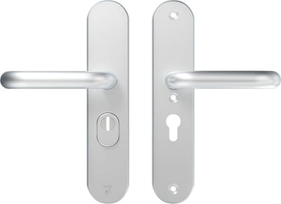 AXA Veiligheidsbeslag (Oval Plus) Aluminium glad: Kruk-Kruk (model U) PC55 met kerntrekbeveiliging SKG***