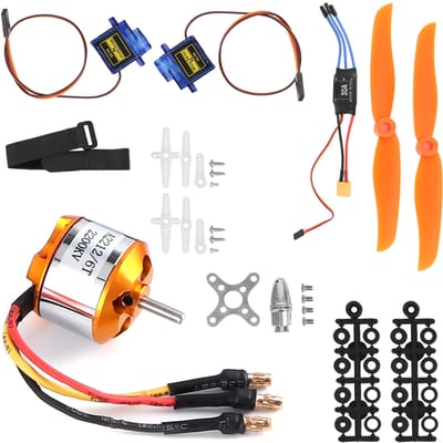 RC Vliegtuig Accessoire RC Vliegtuig Propeller RC Afstandsbediening Vliegtuig 2212 Kv2200 Motor 6035 Propeller Servo 30A Esc Xt60 Set geel