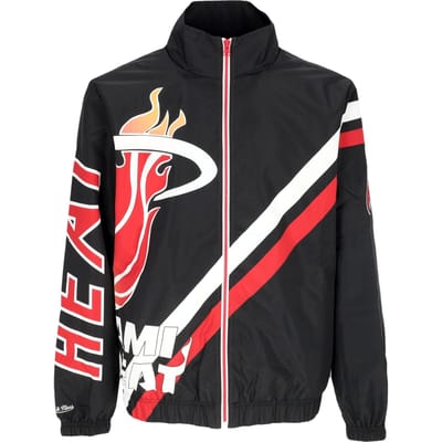 Windjack voor heren Nba Exploded Logo opwarmjack Hardwood Classics Miahea zwart