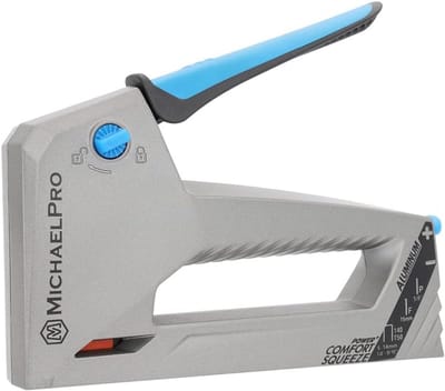 Aluminium Tacker - Nietpistool Multifunctioneel - Bekleden en Timmeren - Dubbele Vermogenshendel - 24 cm - Grijs