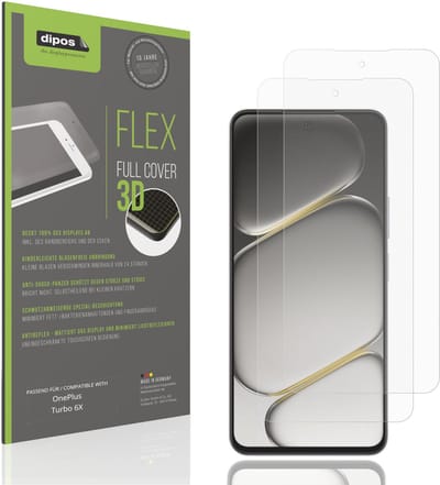 dipos FLEX – 2x Matte Screenprotector geschikt voor OnePlus Turbo 6X | Volledige Schermbescherming | Case-Friendly