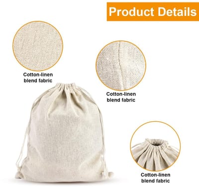 Jute Zakjes met Trekkoord, 27×32 cm Jute Tassen met Koord | Stoffen Zakken met Trekkoord, Kleine jute Zakjes om Te Beschilderen, voor Bruiloft, Feest, Stoffen Zak voor Sieraden, Snoep