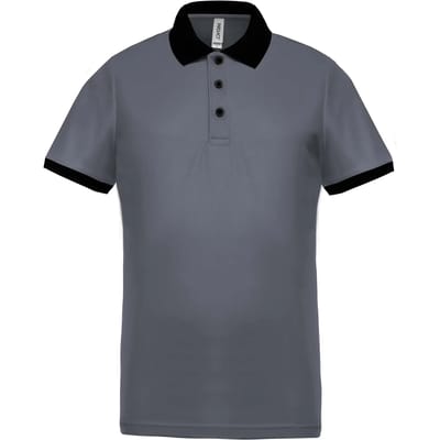 Herensportpolo 'Proact' met korte mouwen Sporty Grey/Black - XS