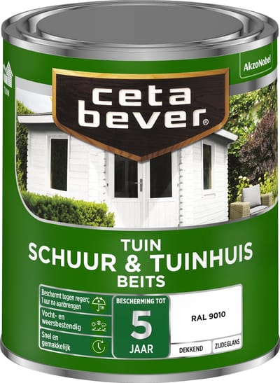 Cetabever Buitenbeits Schuur & Tuinhuis - Ral 9010 - Zijdeglans - 750ml