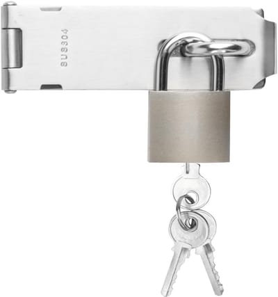 Dailygoods- Loopslot met Hangslot - Riegelslot - Roestvrij Staal - Veiligheidsoverval - Tuinpoort Deur - Eenvoudig te Installeren - Deurslot