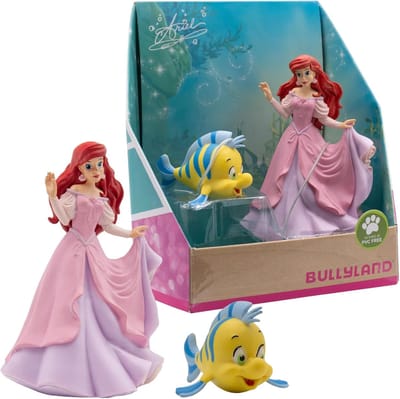 Bullyland 13437 – Speelset Disney De Kleine Zeemeermin met Ariel en Botje – levensecht en detailrijk vormgegeven – ideaal als taartfiguur, verzamelobject of cadeautje voor kinderen vanaf 3 jaar