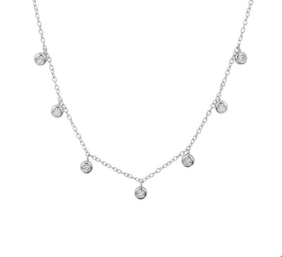 Zilver Gerhodineerde Collier rondjes zirkonia 1 1329346