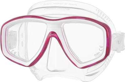 TUSA Freedom Ceos – Duikmasker met twee lenzen, comfortabele pasvorm dicht op het gezicht, Freedom Technology voor comfort en prestaties, hypoallergeen silicone – Transparant/Roze – M-212 BP