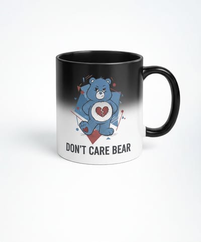 Don't Care Bear Magic Mok - Zwarte Magische Mok met Verrassing