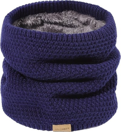 Livano Nekwarmer - Dames - Fleece - Motor - Bandana - Masker - Colsjaal - Sjaal - Gewatteerd - Skiën - Warm - Rekbaar - Marine Blauw
