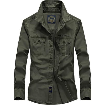 Heren Casual Shirt met Lange Mouwen Militair Effen Kleur Middenleeftijd Grote Maat Katoenen Shirt XXXXL gray
