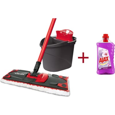 Vileda Serie - Plat Mop - 120 cm Drie-delig - Wyciskacz - Ajax Vloerreiniger