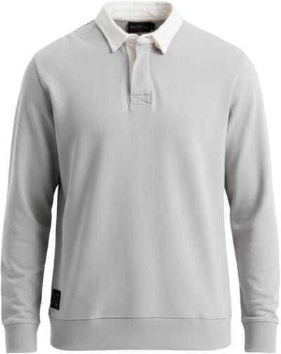 OMBRE Sweater - Katoen - Lange Mouw - Effen Lichtgrijs S