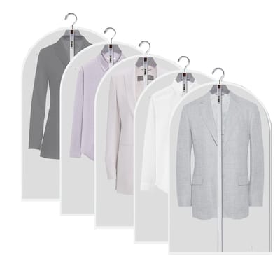 Peysaitr - Kledinghoes - EVA - Kledingzakken met rits - Wasbaar & herbruikbaar - Opbergtas Kleding - Transparante witte rand - 60 x 100cm - 5 stuks