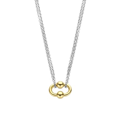 TI SENTO Dames Ketting - 925 zilver - Zilver geel verguld - Maat 42 - 34019SY