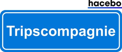 Hacebo - Plaatsnaam Sticker - 29x10 CM - Tripscompagnie sticker - Verkeersborden sticker - grappige cadeaus - Tripscompagnie