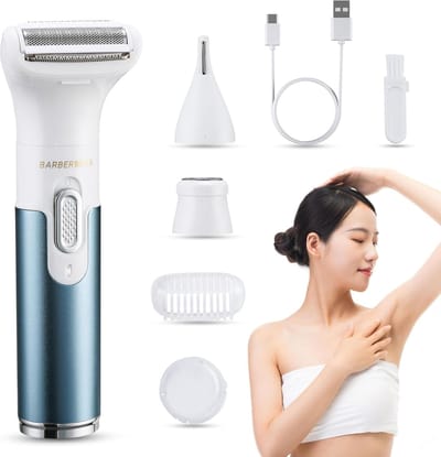 3-in-1 Elektrisch Scheerapparaat voor Dames - Pijnloze Ladyshaver voor Gezicht, Armen, Benen, Oksels en Bikinilijn