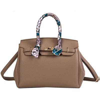 2020 Lock Handtas Mode Lychee Patroon Enkele Schouder Diagonaal Platina 30cm*15cm*24cm gray