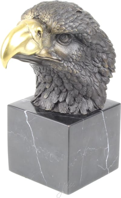 Bronzen arendshoofd - Bronzen beeljdje - Sculptuur - 21,5 cm hoog