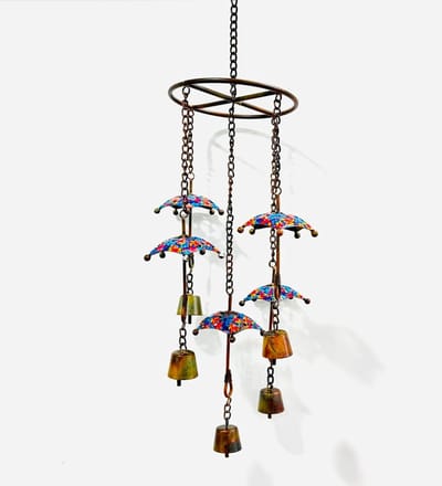 Regenketting Decoratie - Wanddecoratie Buiten - Tuin Verfraaien - Met Belletjes - 61 cm - Multicolour